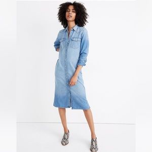 Madewell Denim Western Midi Shirtdress in Bisbee Wash